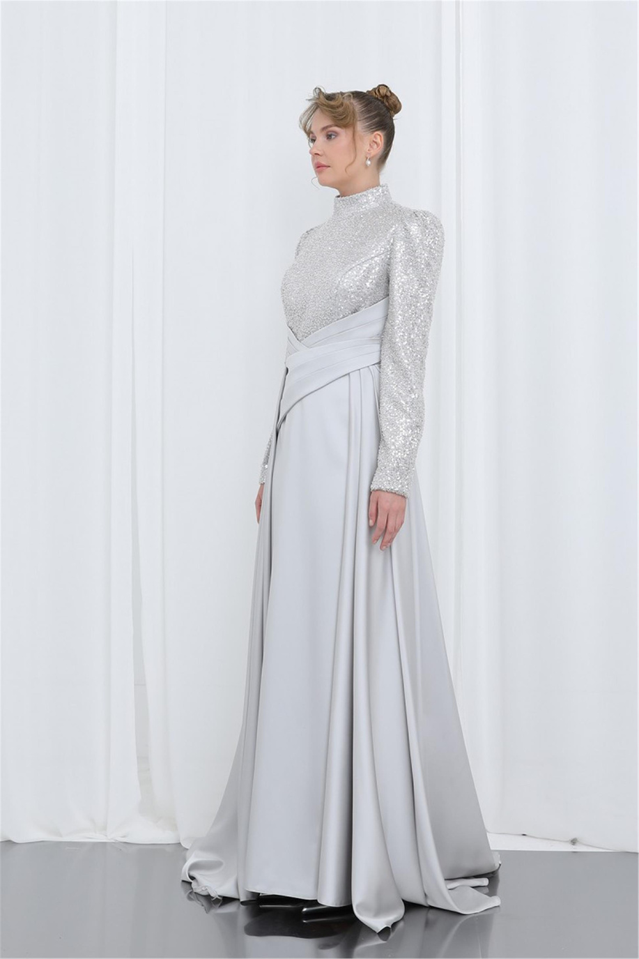 Puane Abiye Gri - 25YP12586