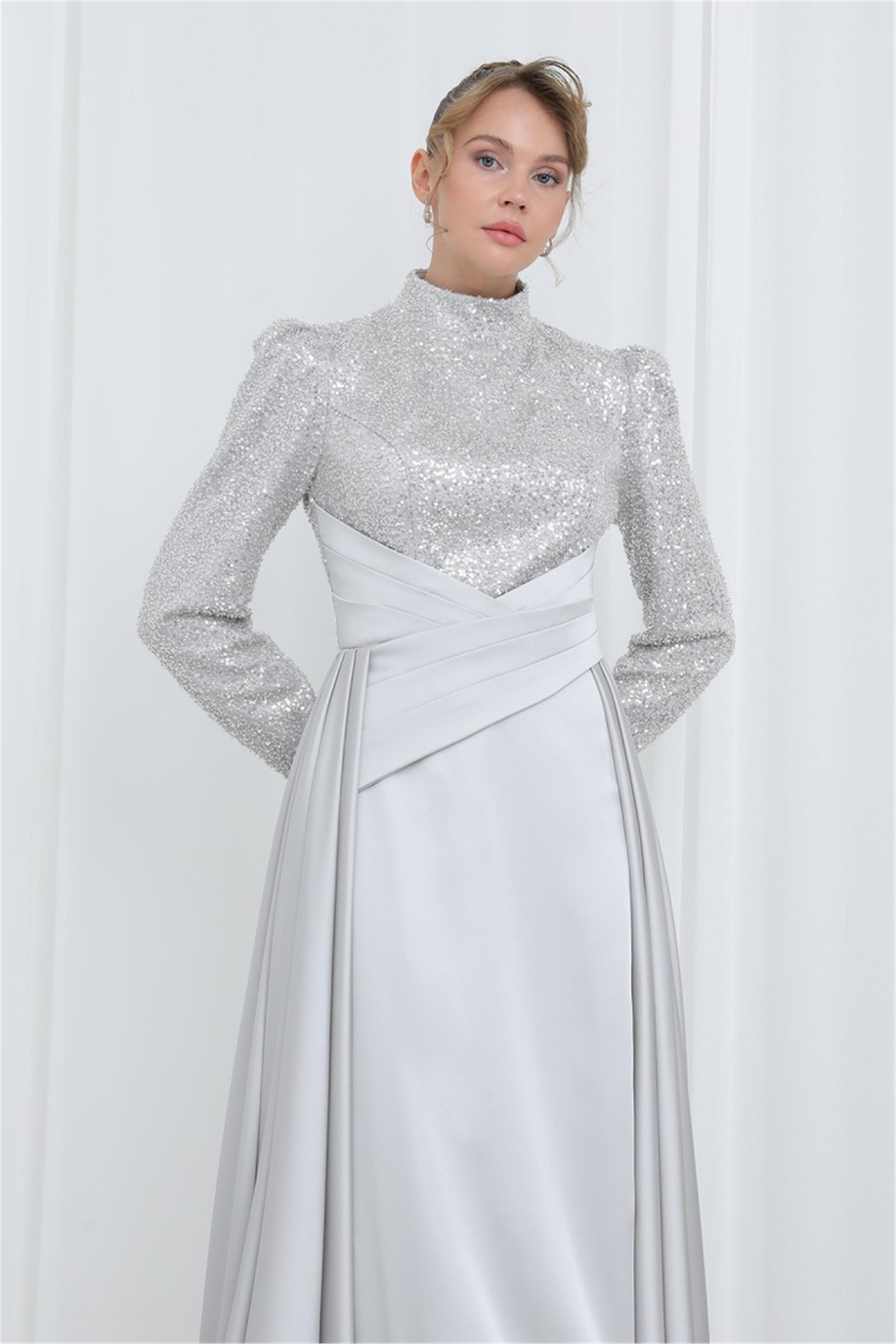 Puane Abiye Gri - 25YP12586