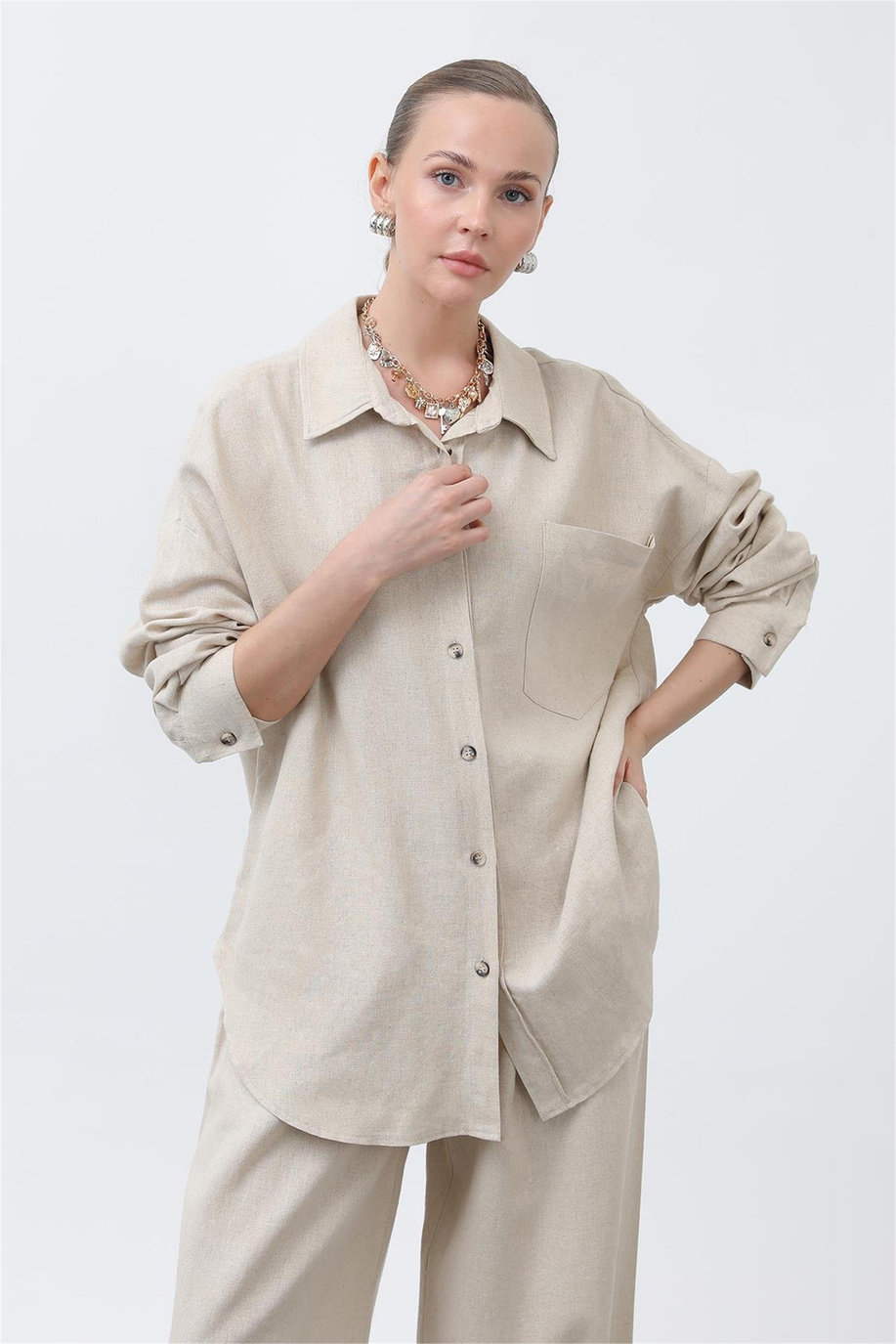 Puane Bej Gömlek - 25YP32307
