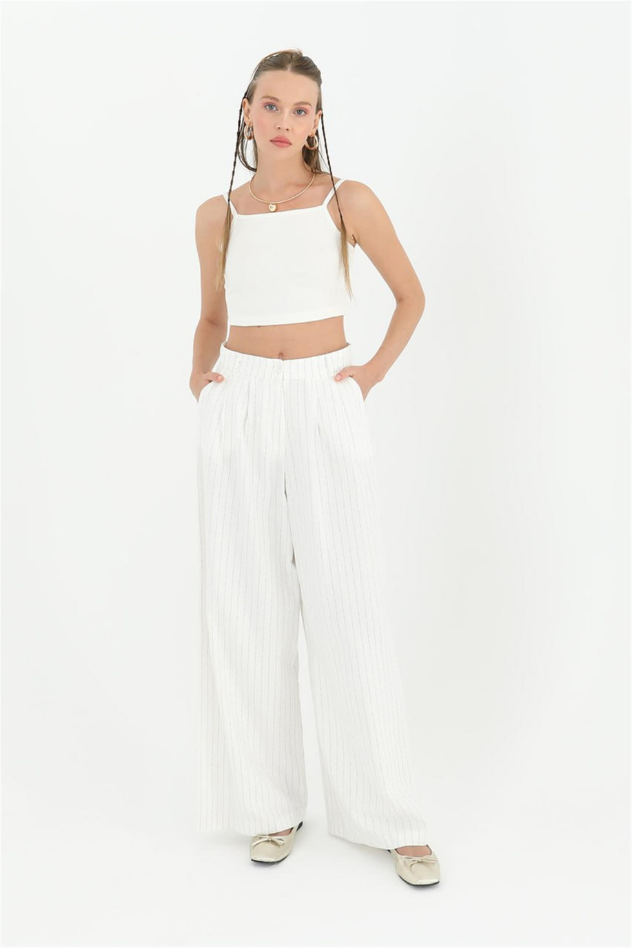 Puane Ekru Pantolon