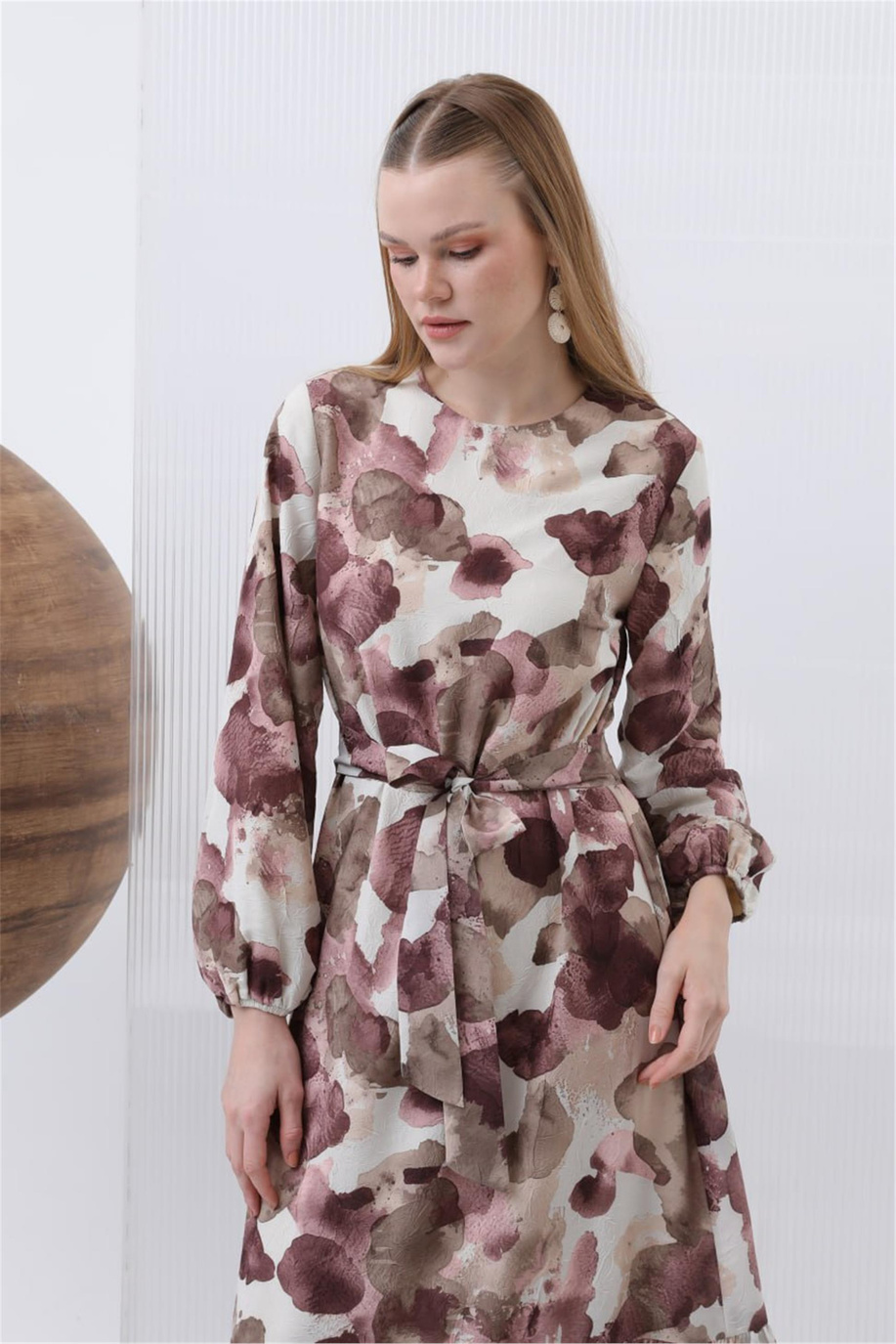 Puane Elbise 25Yp12602 Bordo