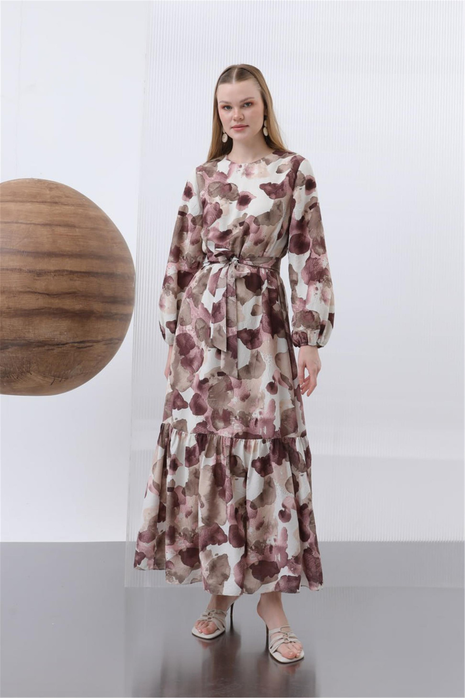 Puane Elbise 25Yp12602 Bordo