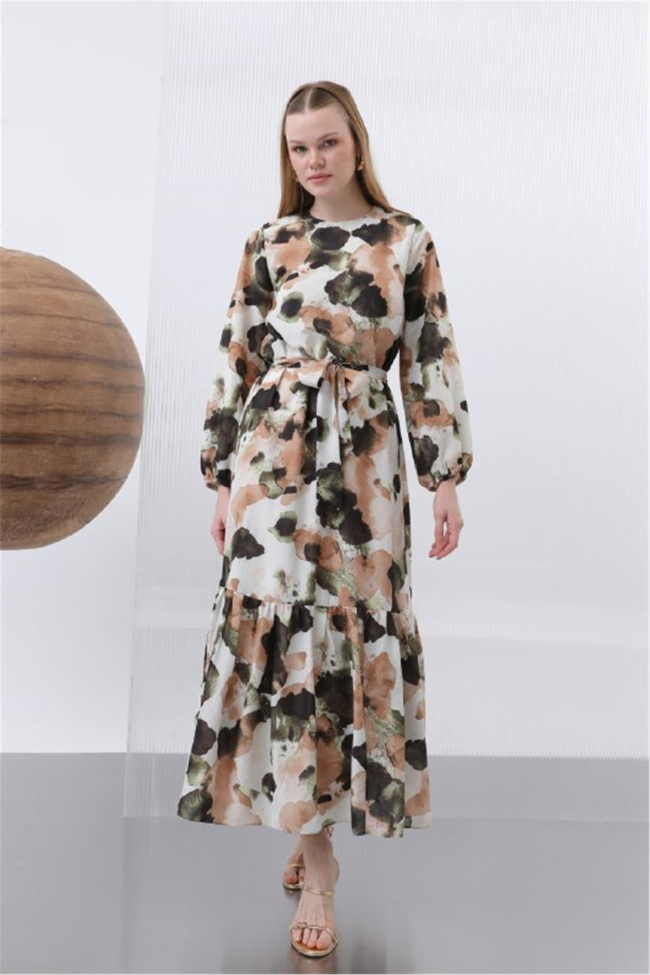 Puane Elbise 25Yp12602 Koyu Haki