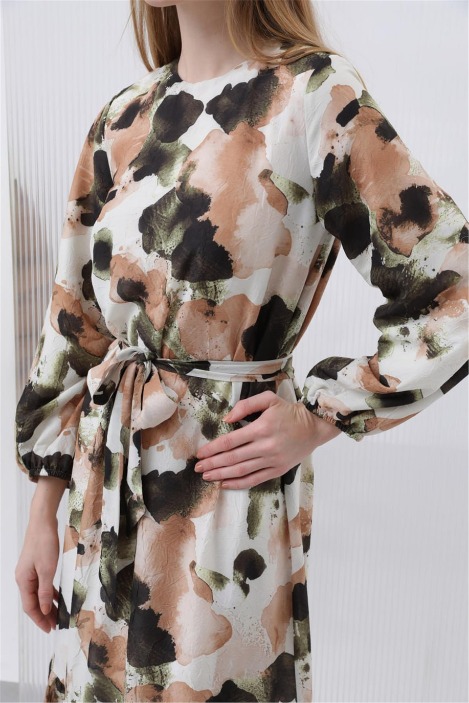 Puane Elbise 25Yp12602 Koyu Haki