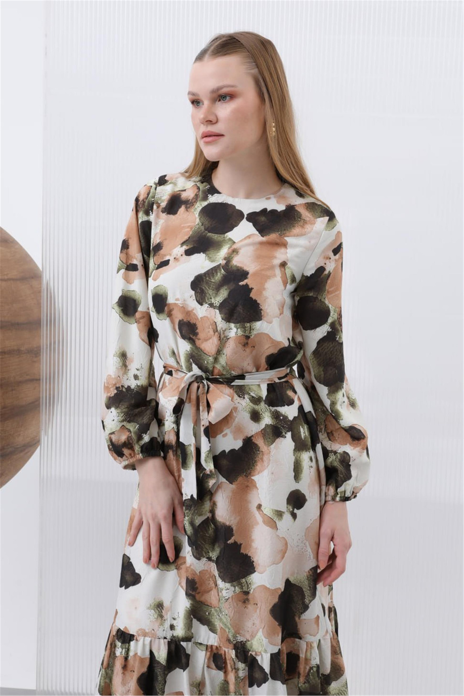 Puane Elbise 25Yp12602 Koyu Haki