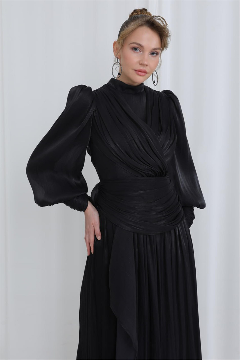 Puane Elbise 25YP17062 Siyah