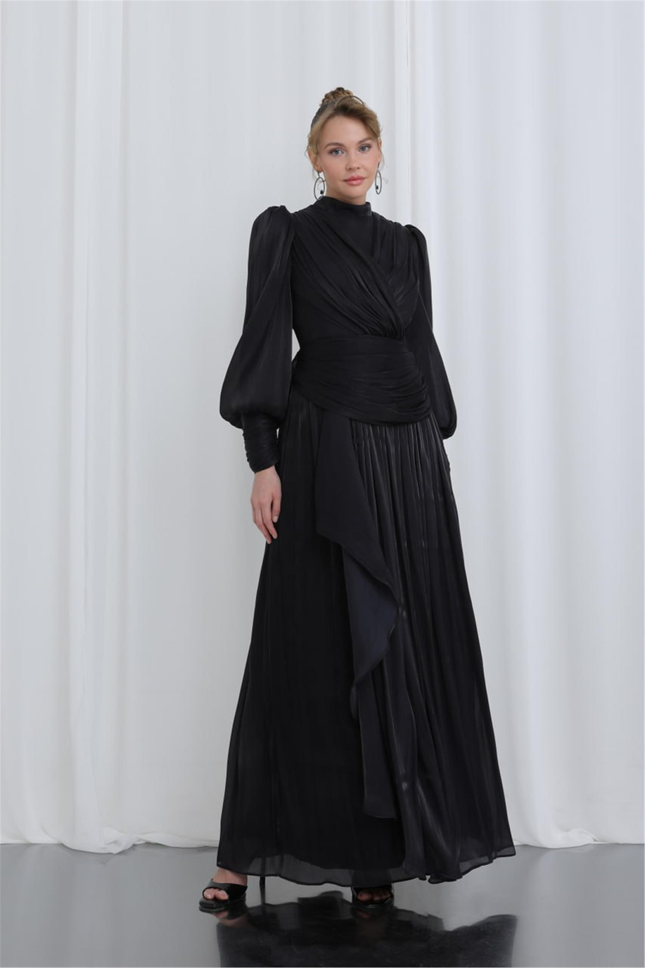 Puane Elbise 25YP17062 Siyah