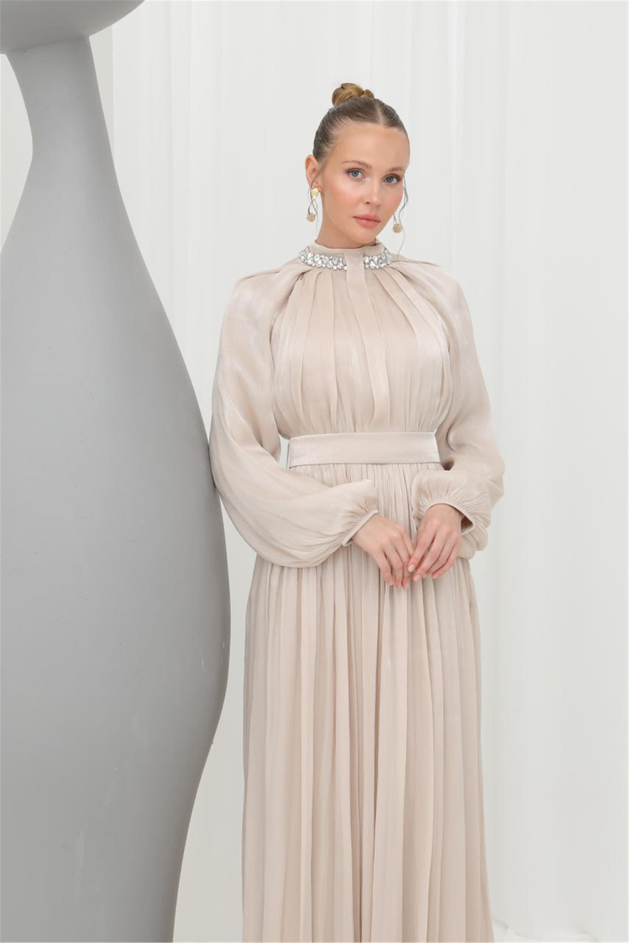 Puane Elbise Bej 25YP17001