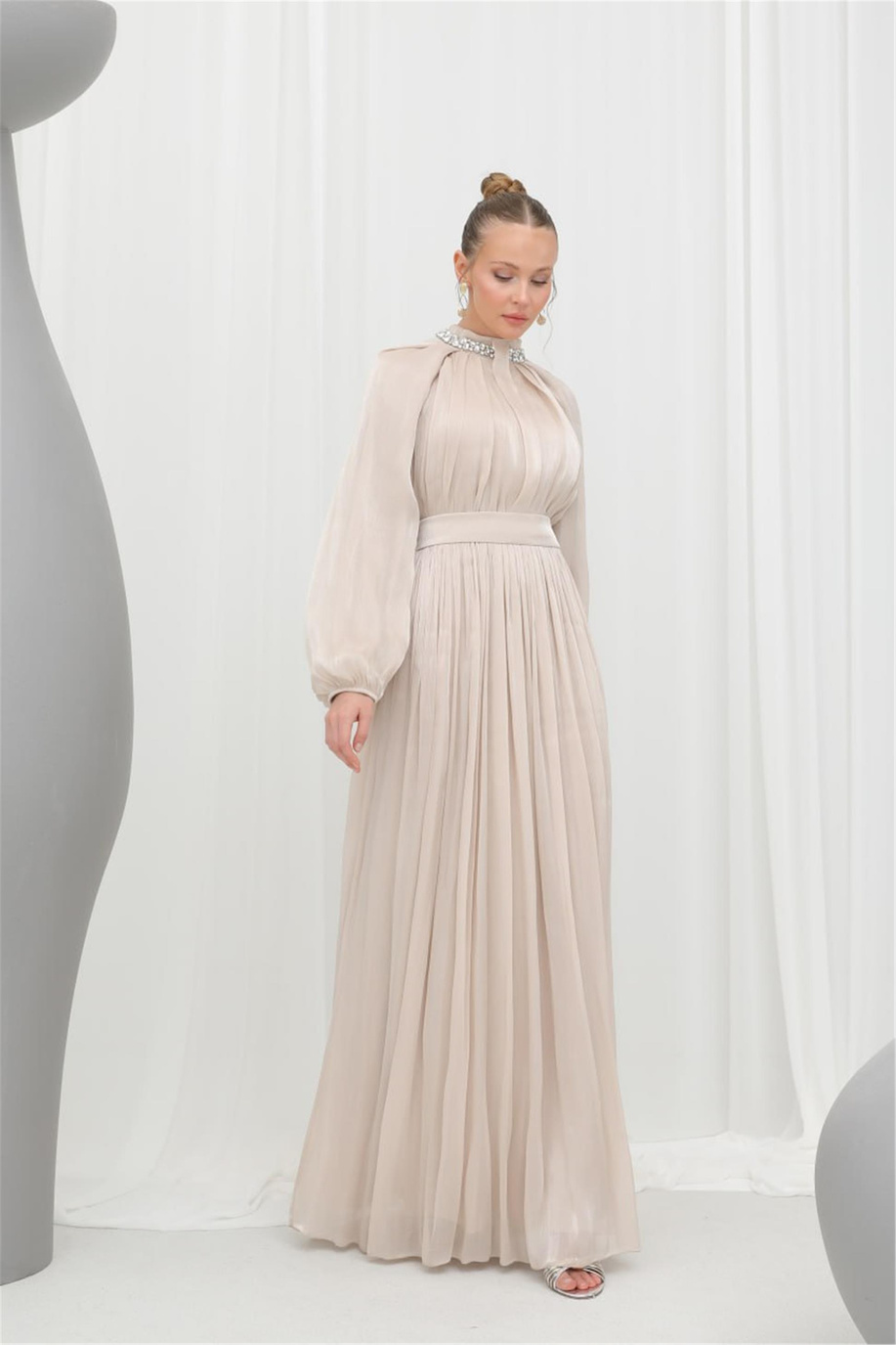 Puane Elbise Bej 25YP17001