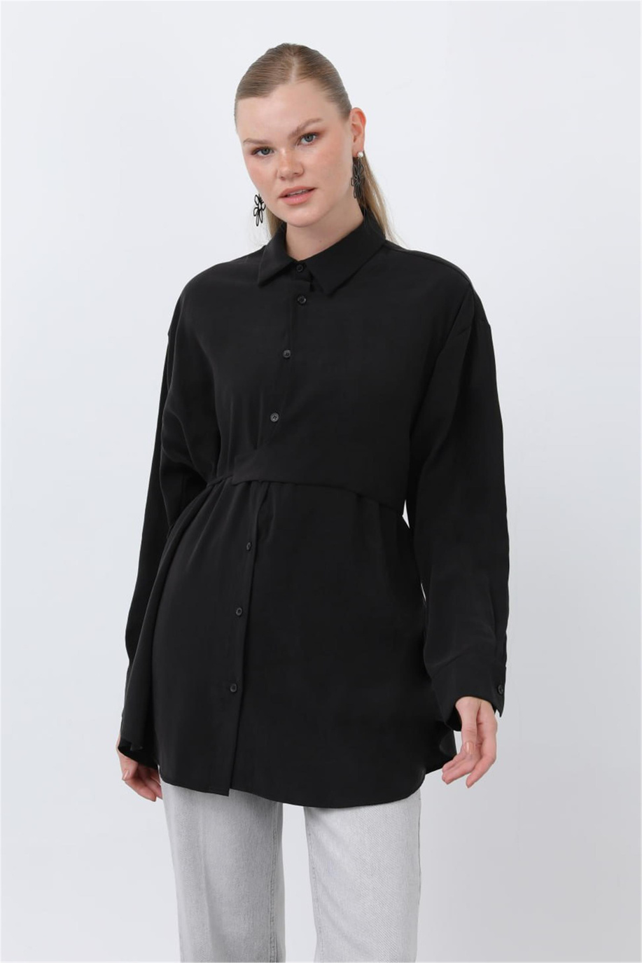 Puane Gömlek 25YP20662 Siyah