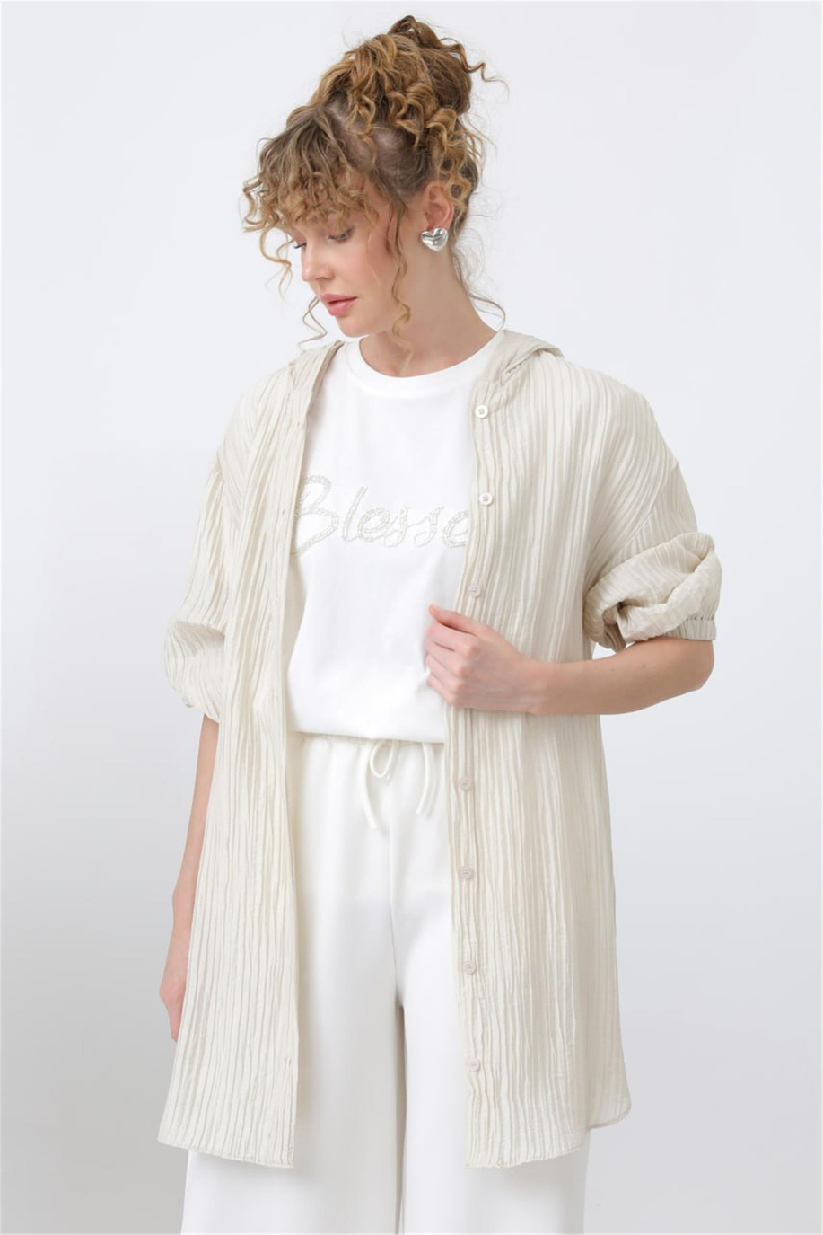 Puane Gömlek Bej - 25YP10626