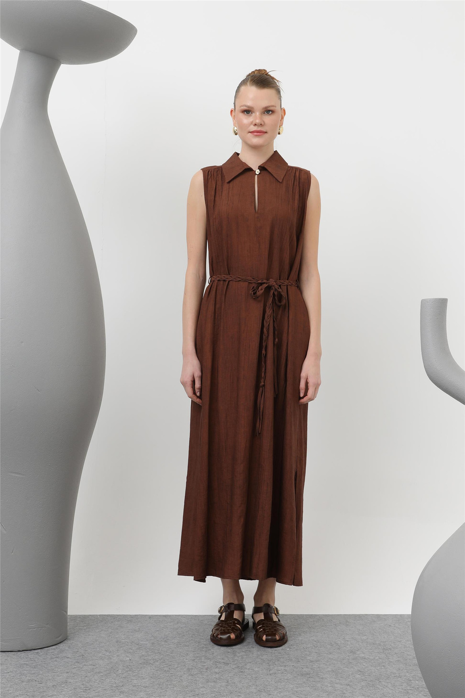 Puane Kahve Elbise - 25YP32215