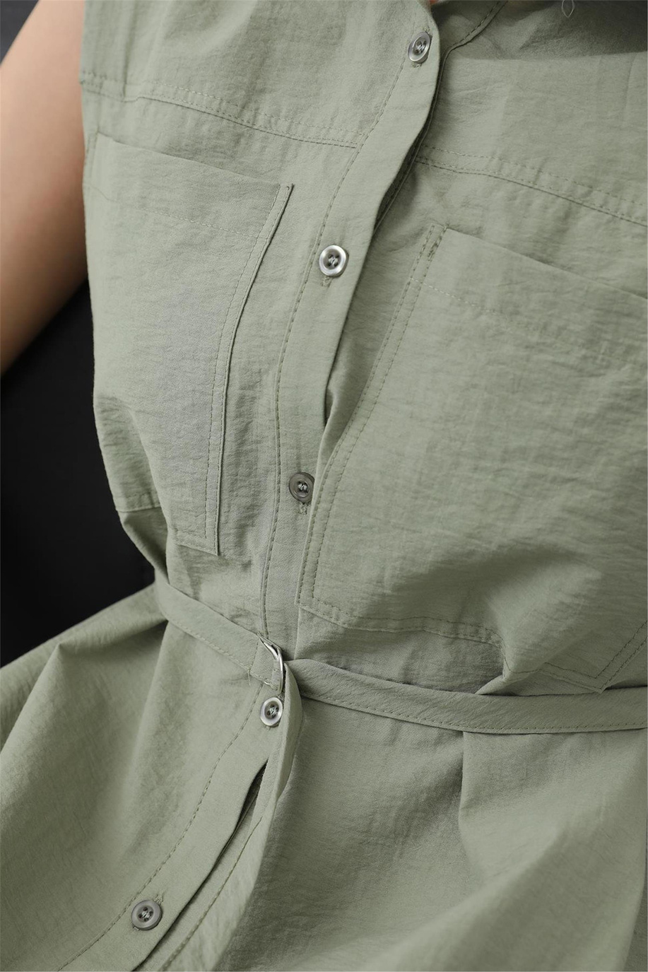 Puane Koyu Haki Elbise - 25YP32242