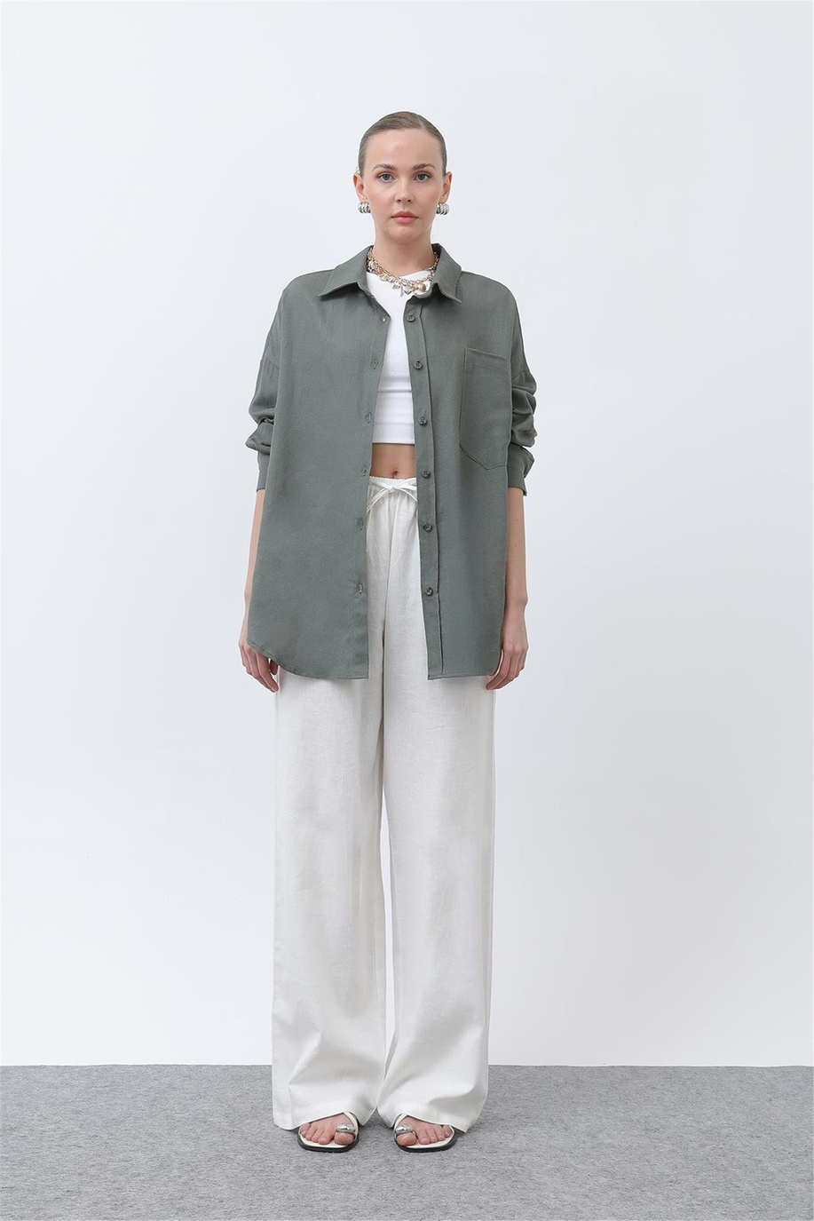 Puane Koyu Haki Gömlek - 25YP32307