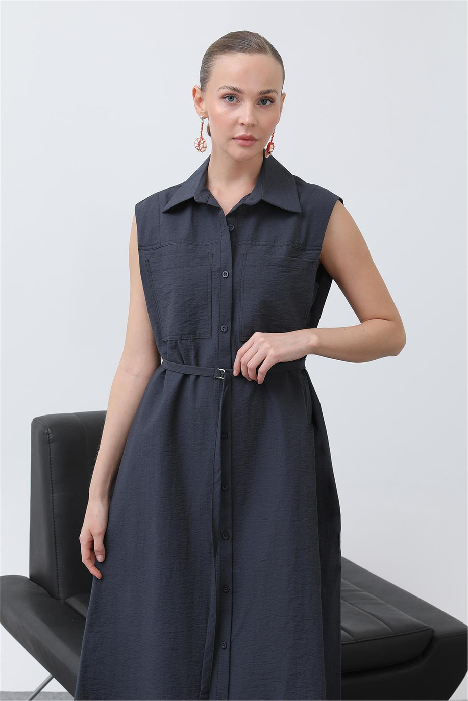 Puane Navy Elbise - 25YP32242