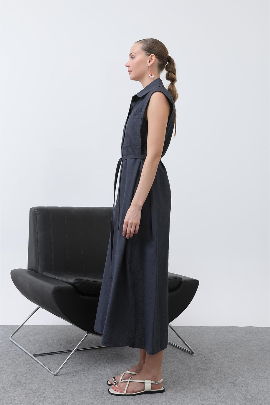 Puane Navy Elbise - 25YP32242