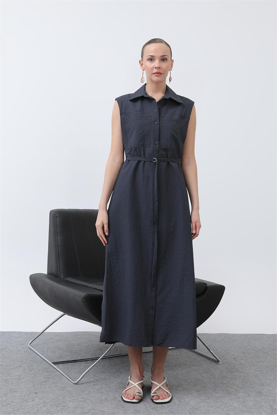 Puane Navy Elbise - 25YP32242