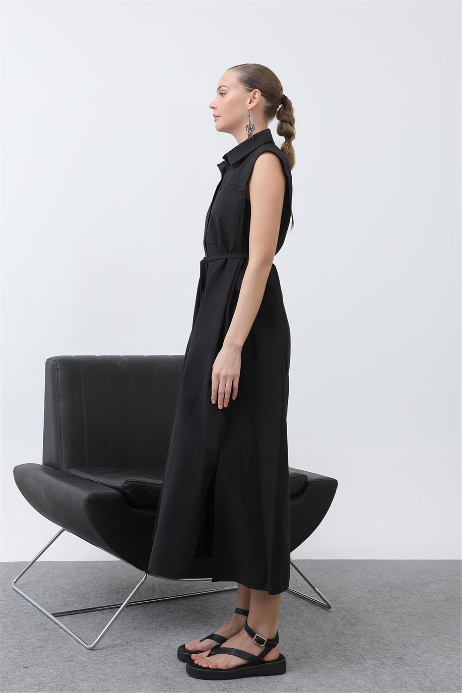 Puane Siyah Elbise - 25YP32242