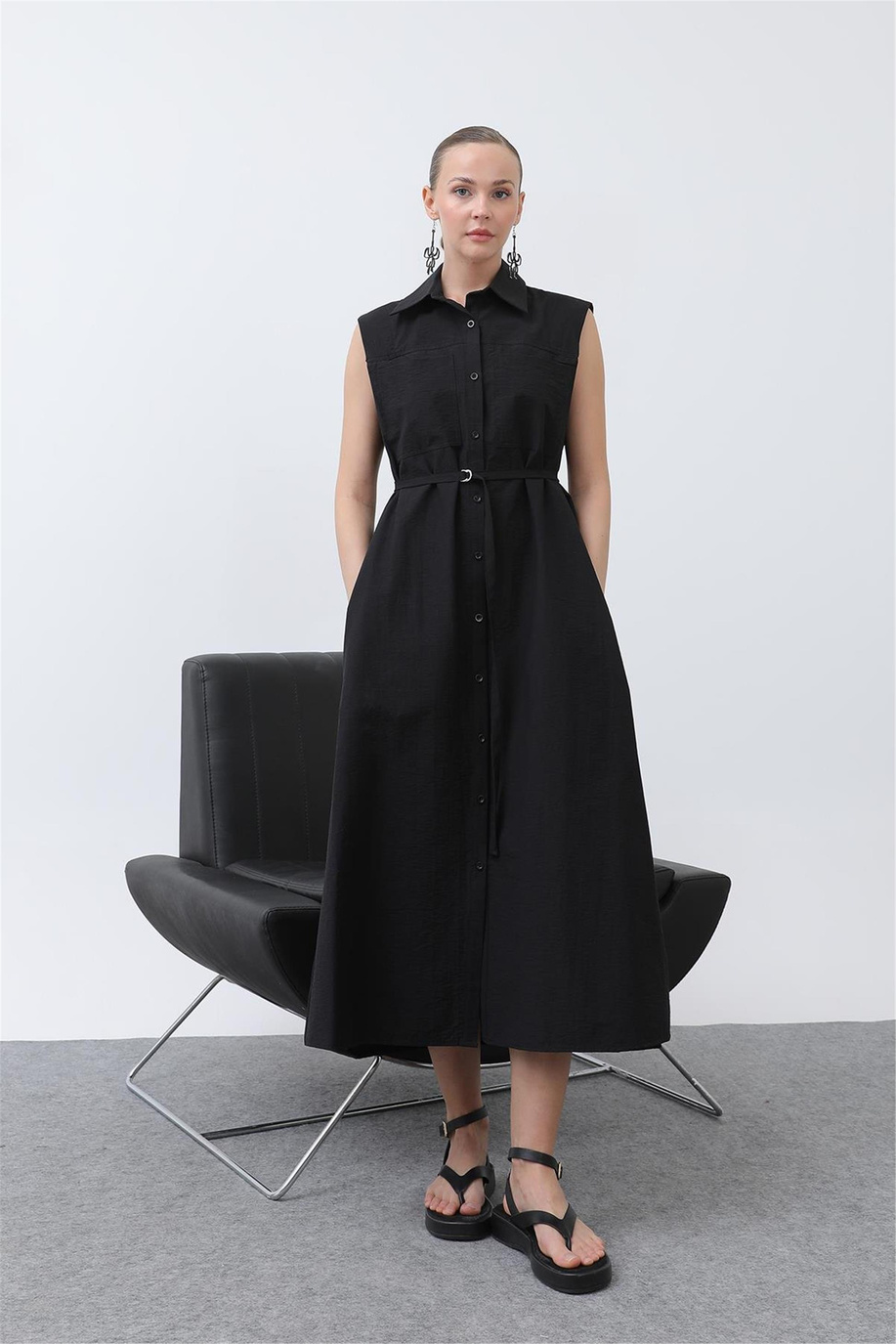 Puane Siyah Elbise - 25YP32242