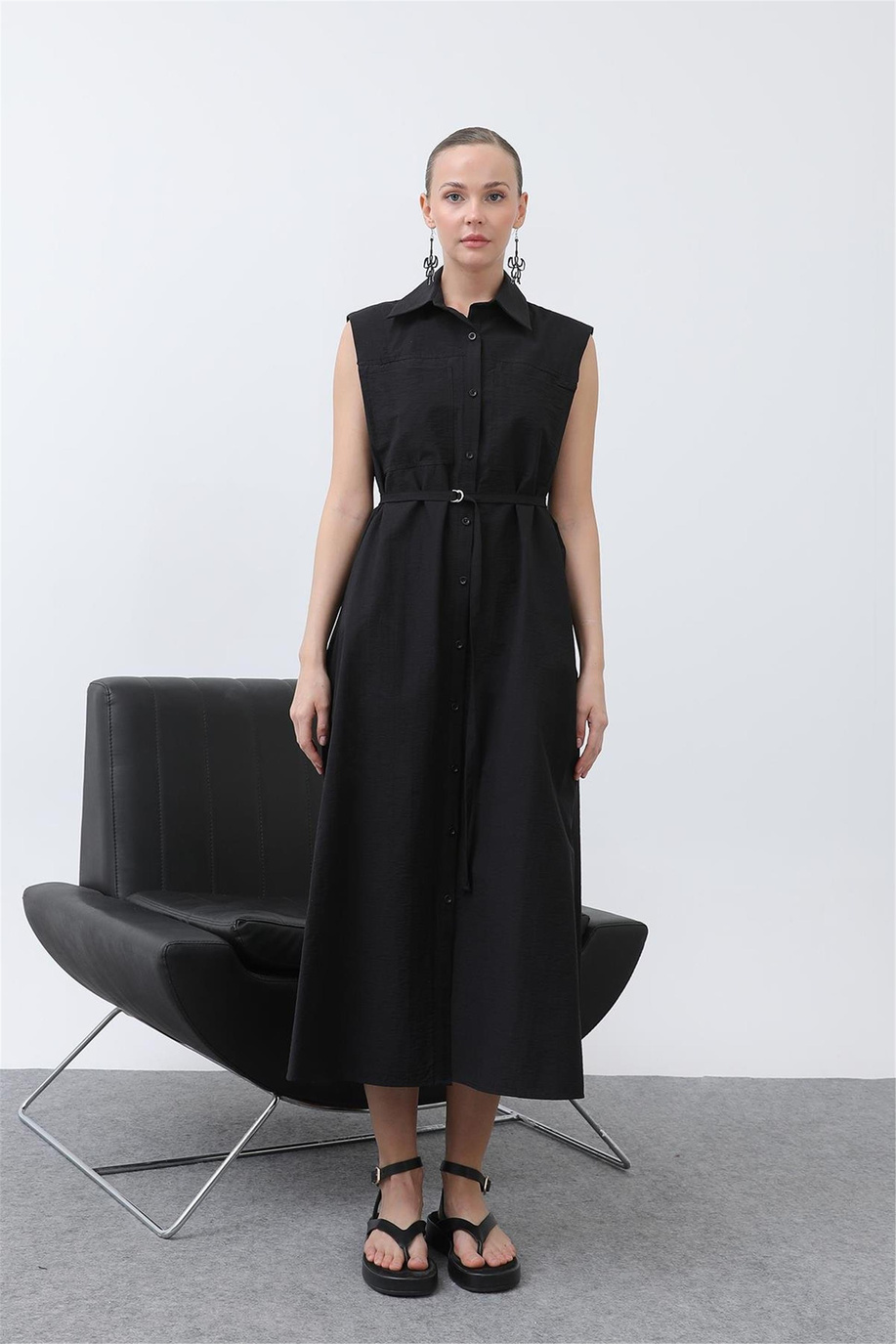 Puane Siyah Elbise - 25YP32242