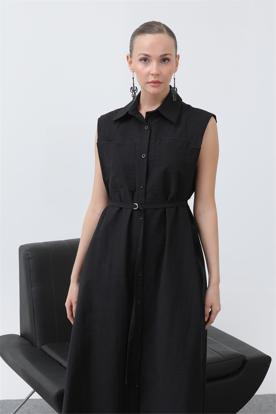 Puane Siyah Elbise - 25YP32242