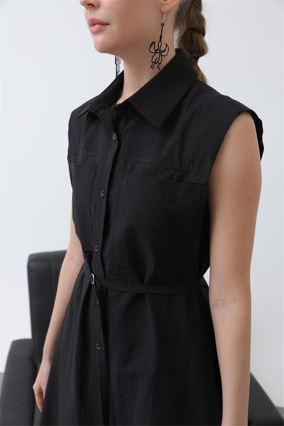 Puane Siyah Elbise - 25YP32242