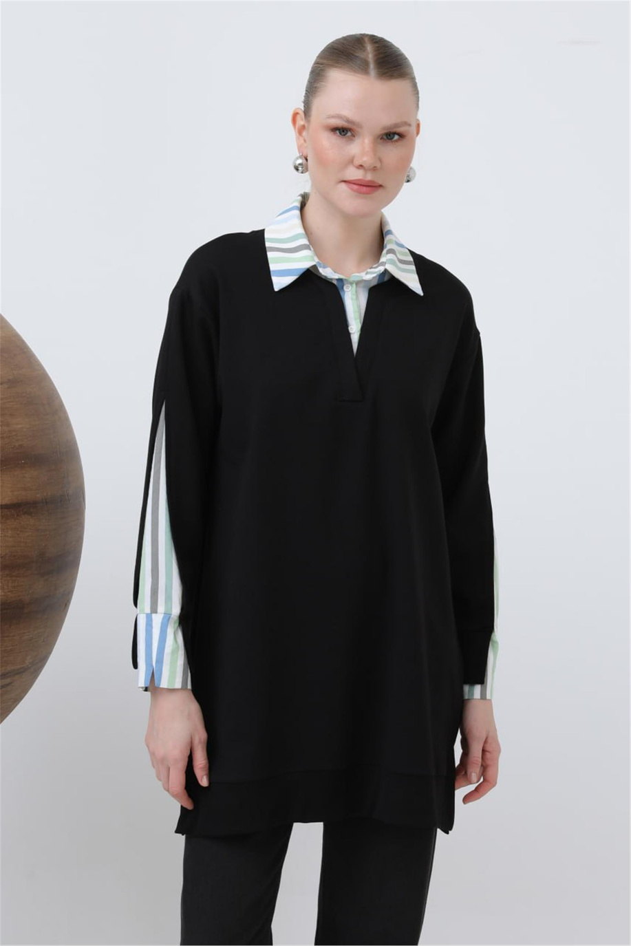 Puane Tunik Siyah-Mavi - 25YP10650