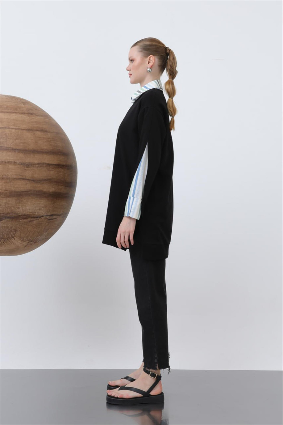 Puane Tunik Siyah-Mavi - 25YP10650