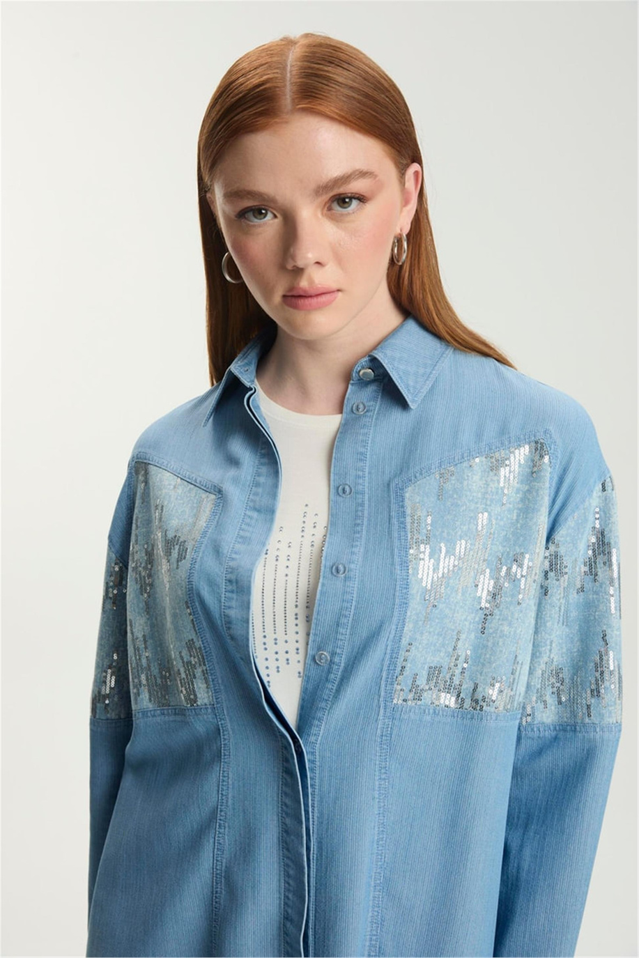 Pul Detaylı Takım Mavi - 25YZ1545