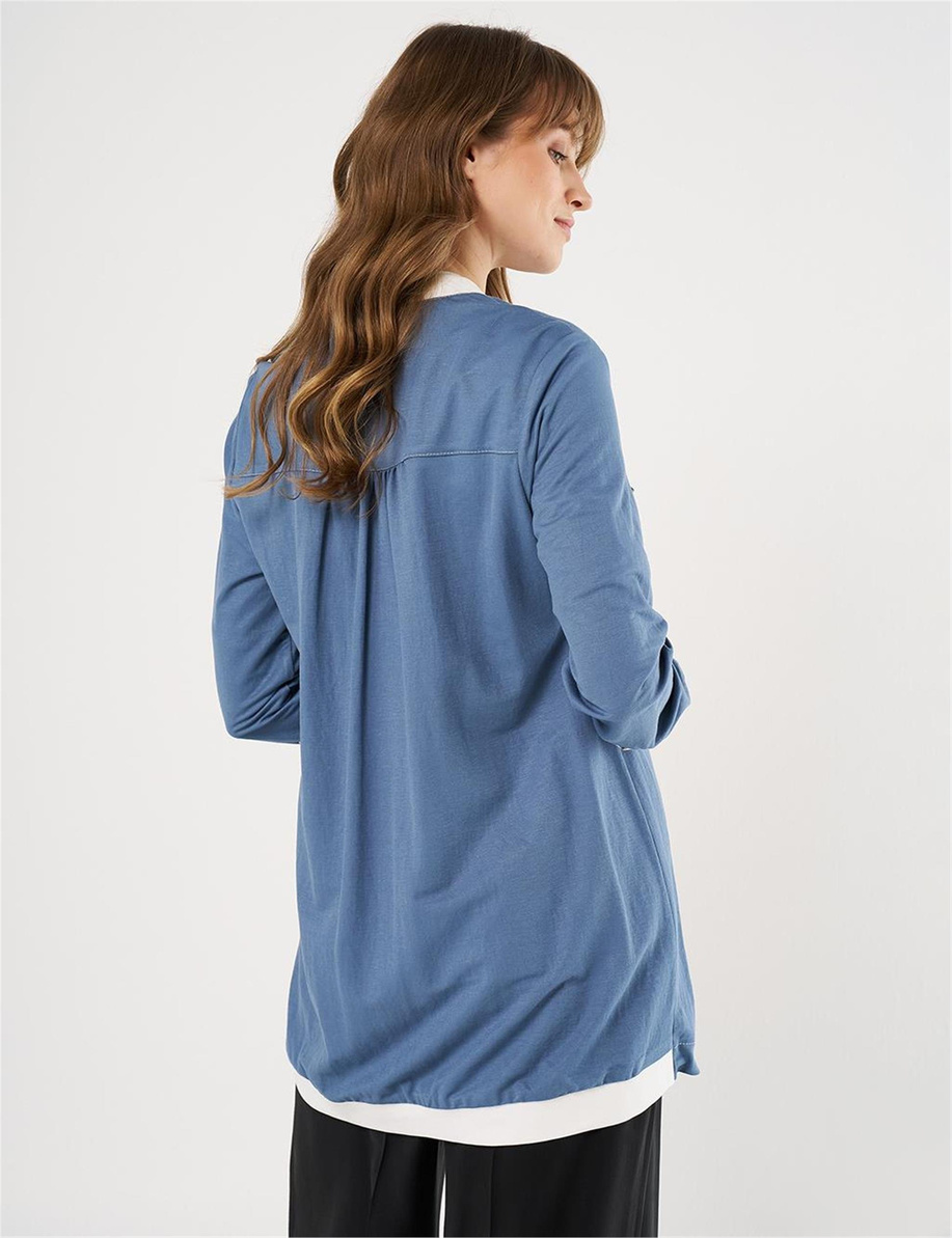 Punto Dikişli Kolej Yaka Tunik İndigo