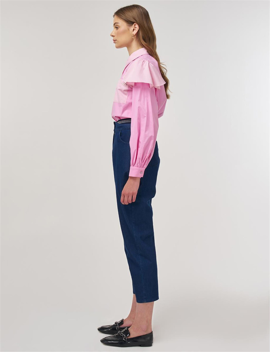 Relax Fit Denim Pantolon Lacivert