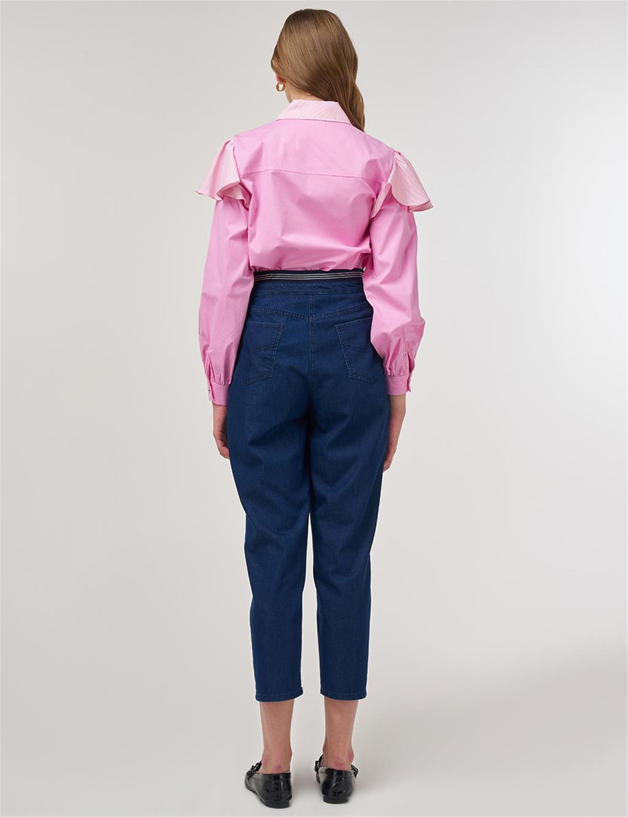 Relax Fit Denim Pantolon Lacivert