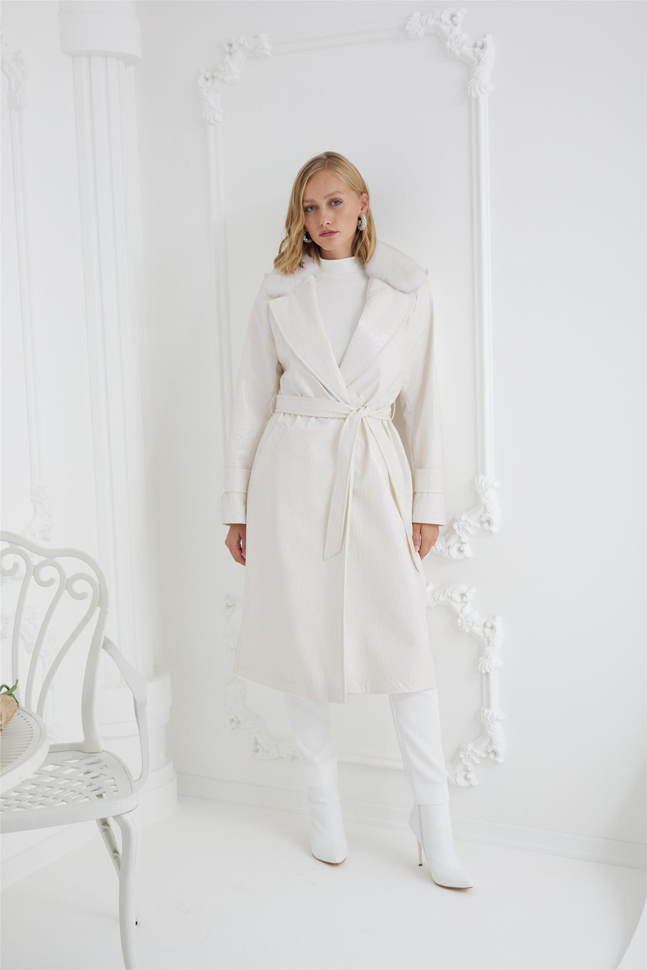 Rugan Çıkarılabilir Kürklü Ekru Kaban