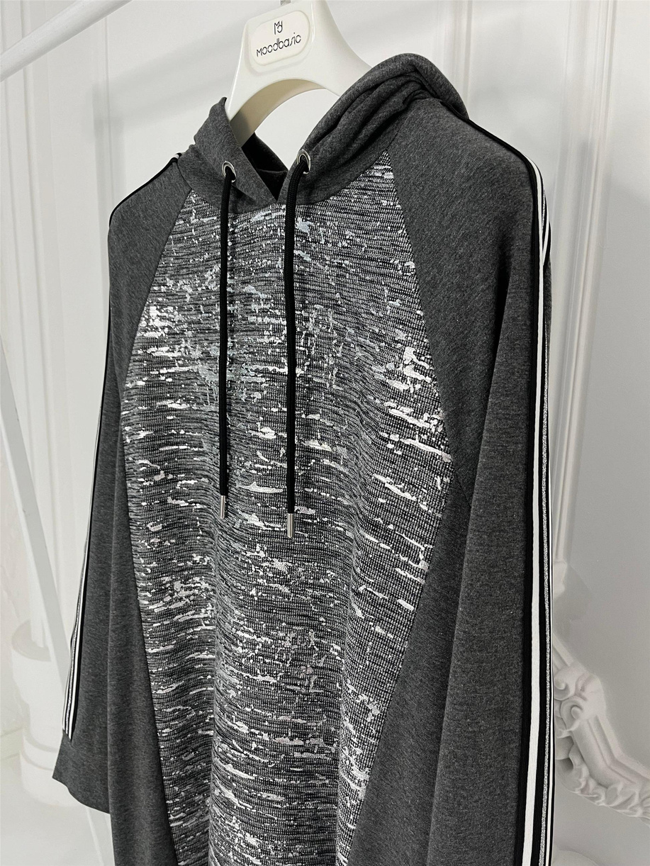 Şerit Aksesuarlı Varaklı Antrasit Tunik