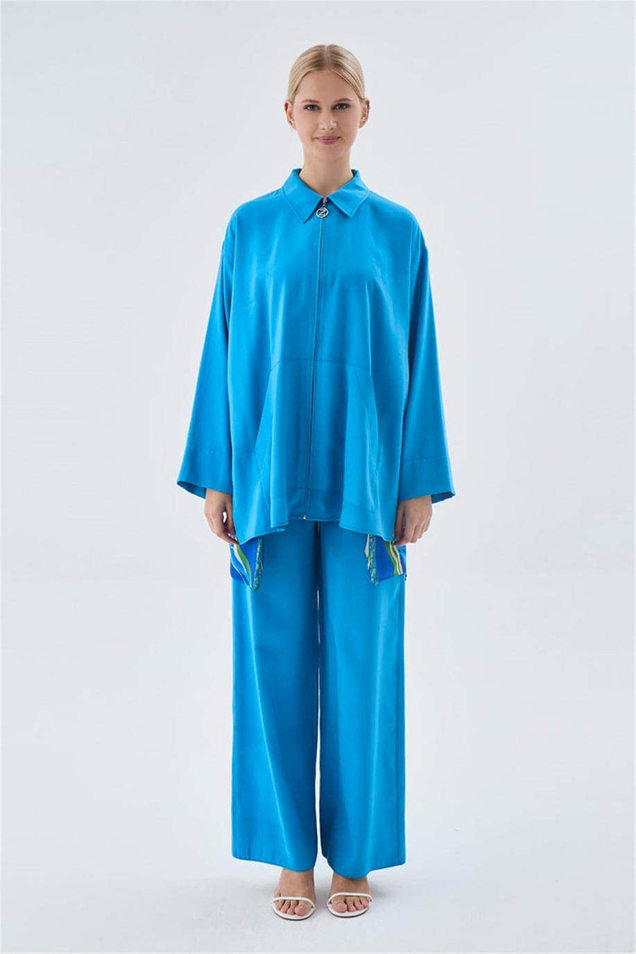 Sırt Detaylı Turkuaz İkili Takım - 25YZ1464