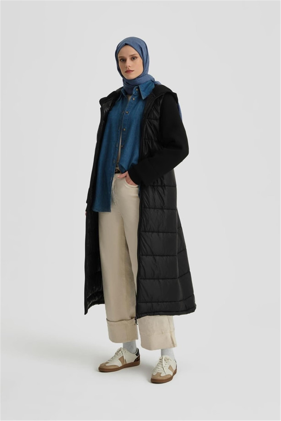 Şişme Kapitone Siyah Kaban