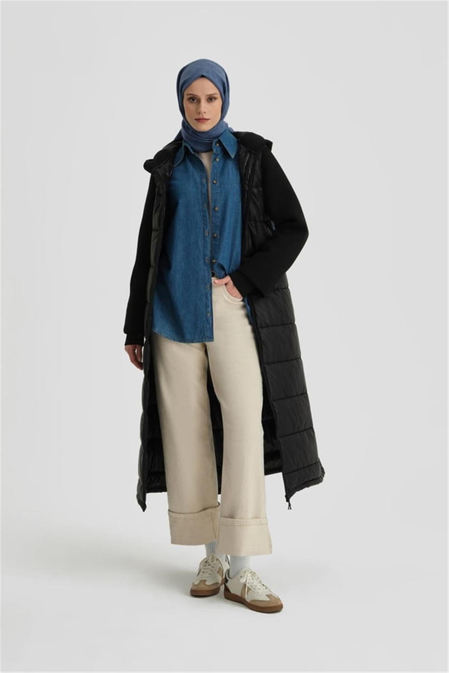 Şişme Kapitone Siyah Kaban