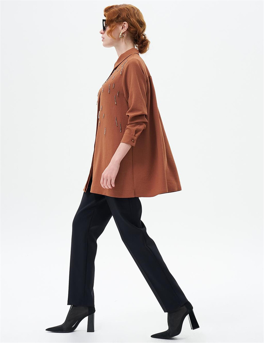 Taş İşlemeli Tütün Bluz