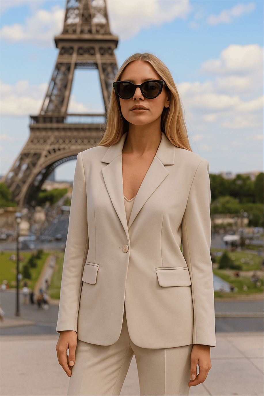 Tek Düğmeli Modal Ceket Açık Bej - 25Yİ34796