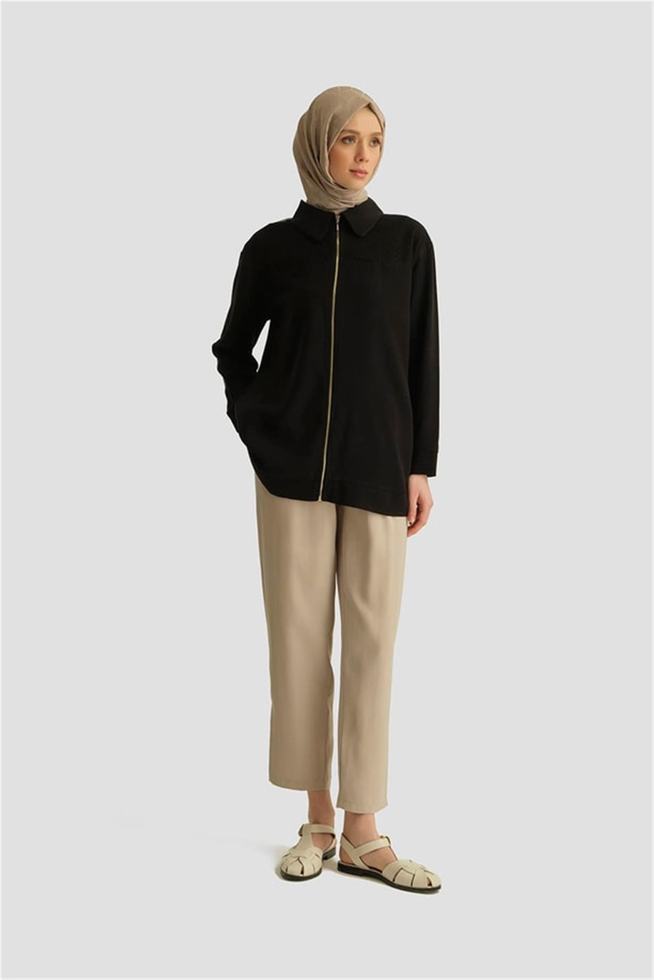 Tencel Havuç Pantolon Bej - 25YD4228-2