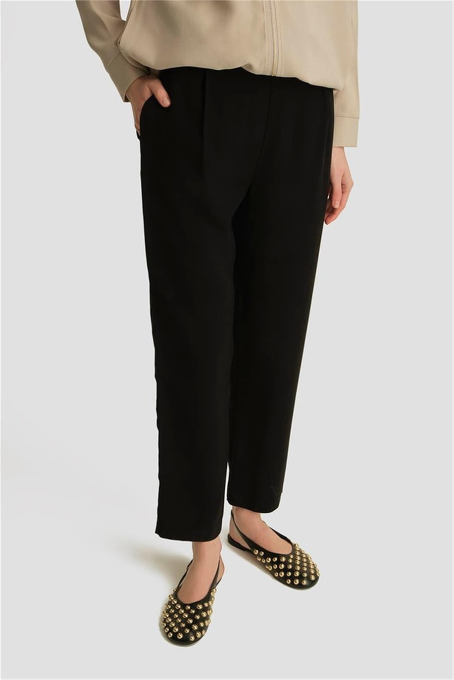 Tencel Havuç Pantolon Siyah - 25YD4228-2