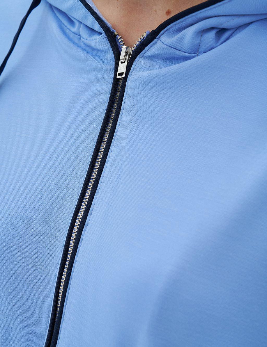 Yarım Fermuar Kapamalı Havacı Mavi Tunik