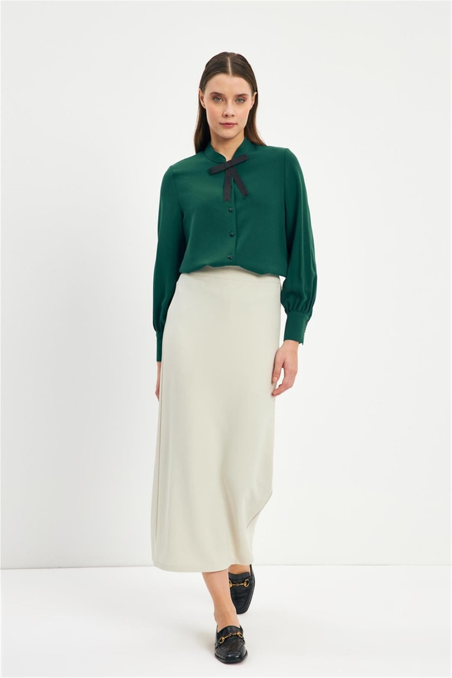 Yırtmaçlı Düz Kesim Taş Etek