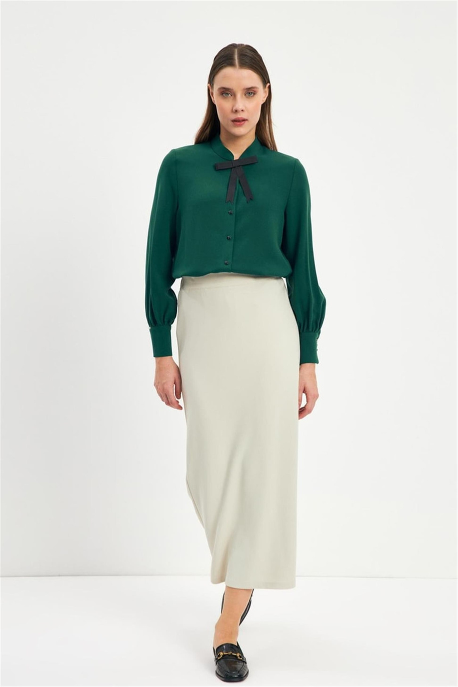 Yırtmaçlı Düz Kesim Taş Etek