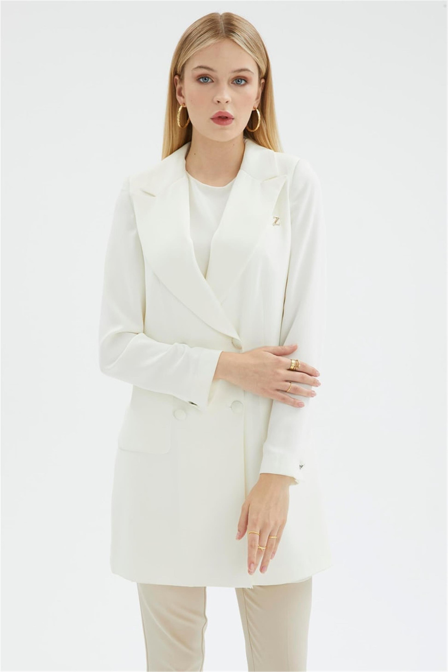 Zühre Ceket Ekru - 25YZ0024CKT