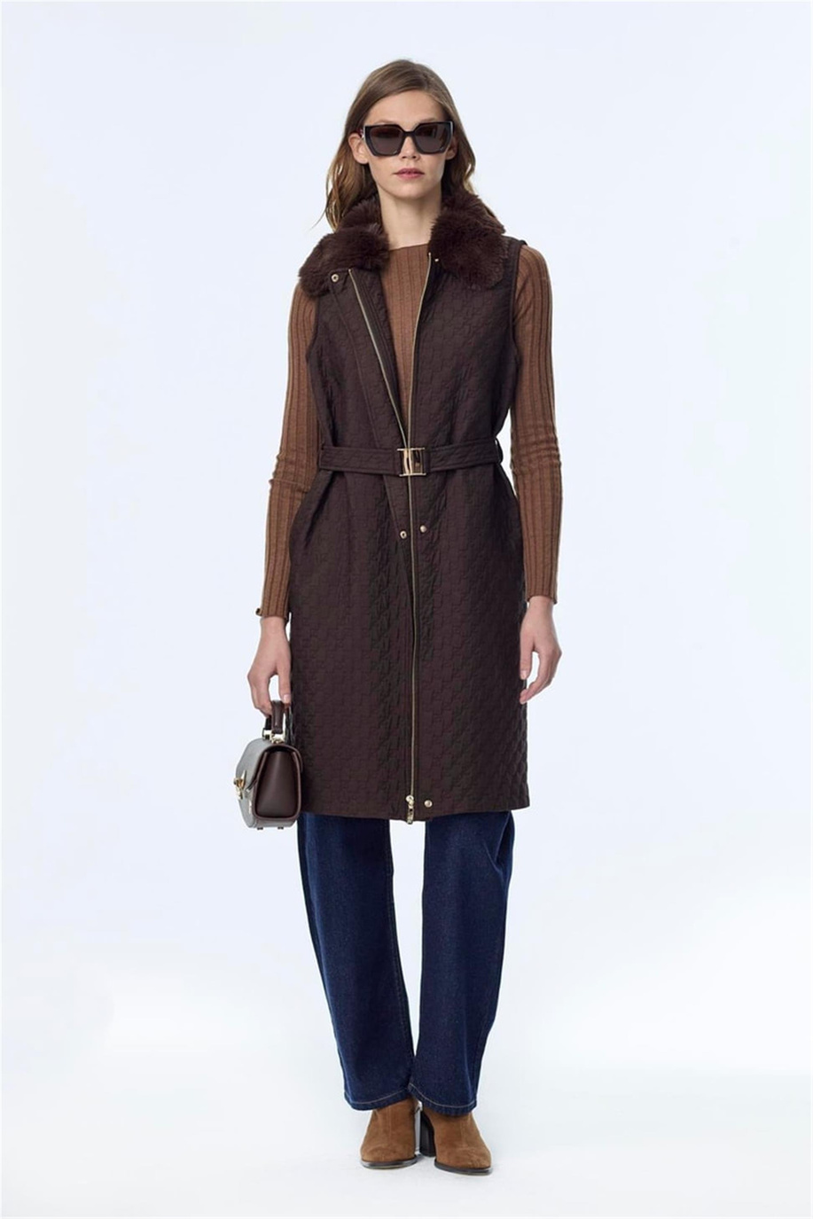 Zühre Yelek Kahve - Z25KB0098YLK