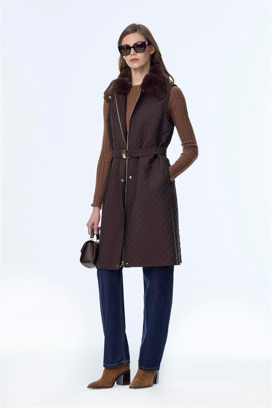 Zühre Yelek Kahve - Z25KB0098YLK