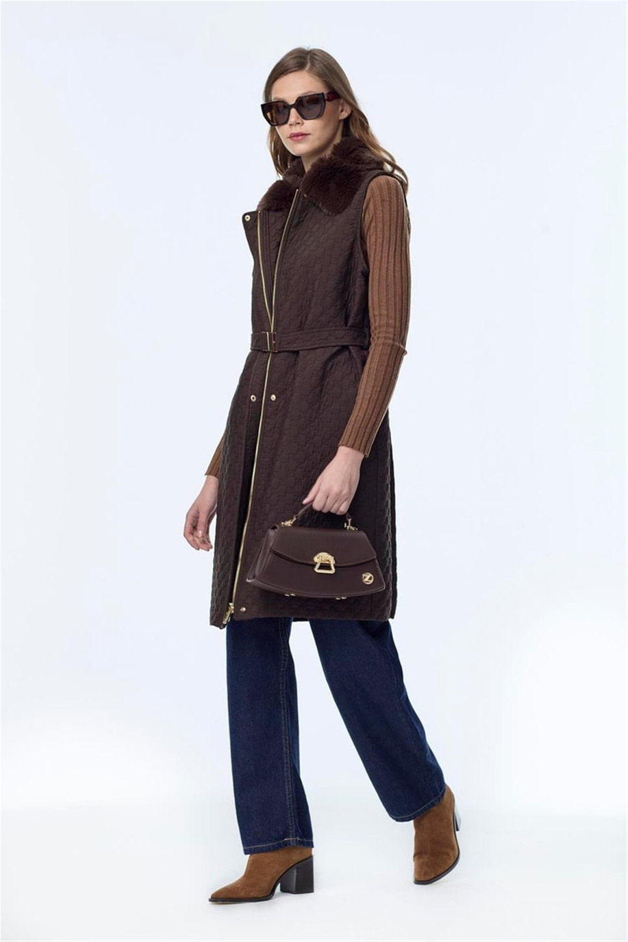 Zühre Yelek Kahve - Z25KB0098YLK