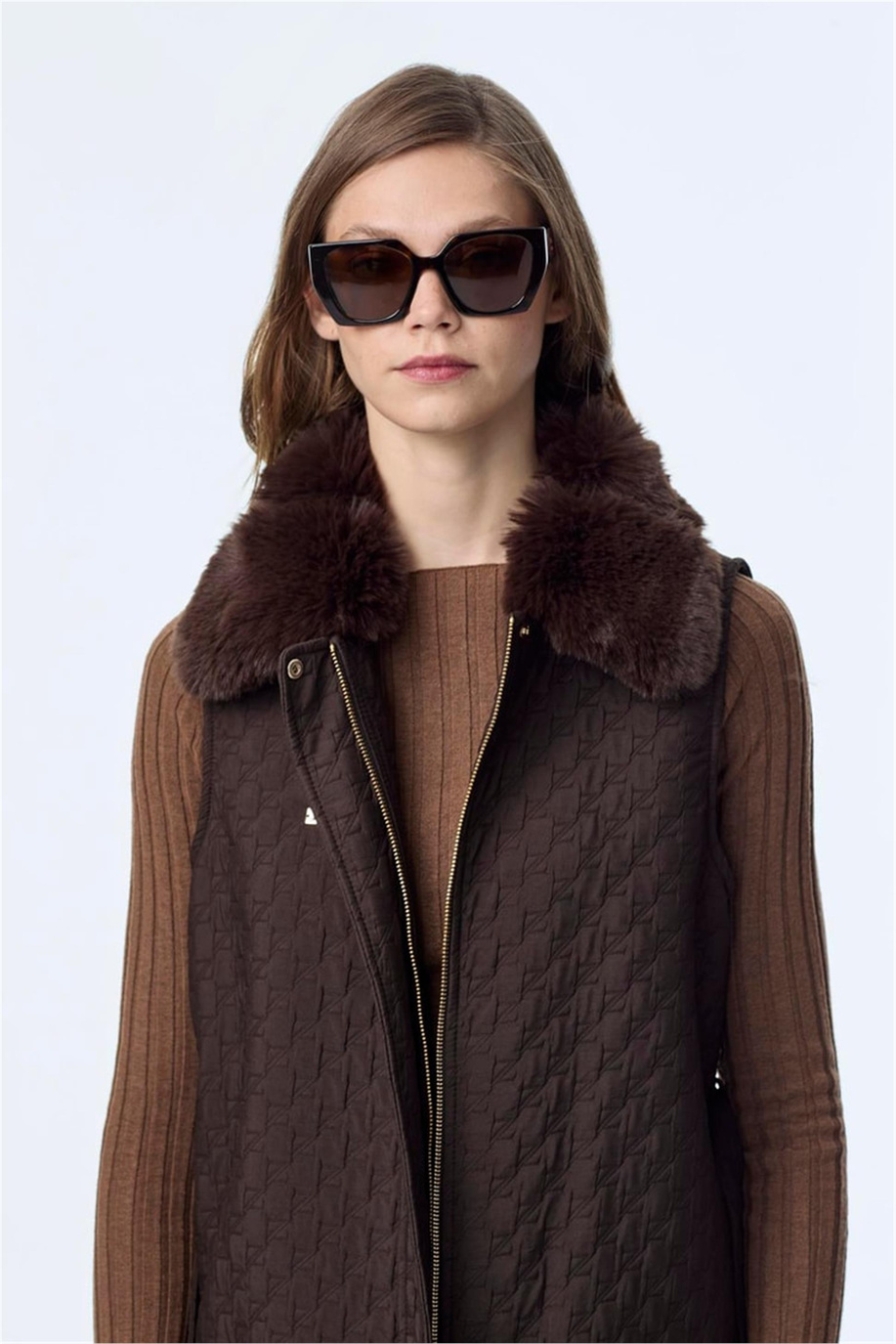 Zühre Yelek Kahve - Z25KB0098YLK