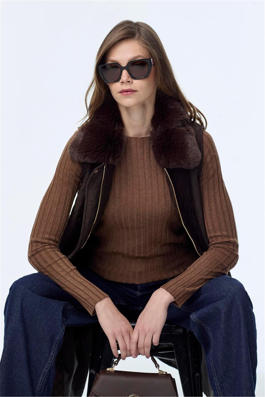 Zühre Yelek Kahve - Z25KB0098YLK